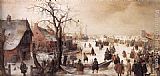 Winter Scene on a Canal by Hendrick Avercamp